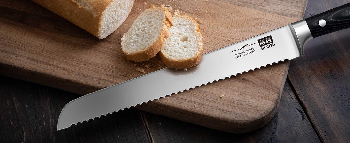 couteau de cuisine professionnel à pain Shanzu