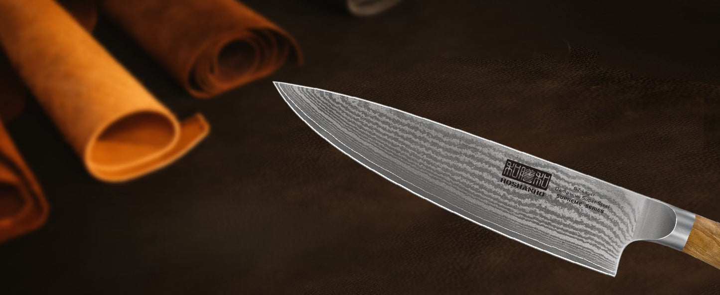 couteau japonais chef Hoshanho brun