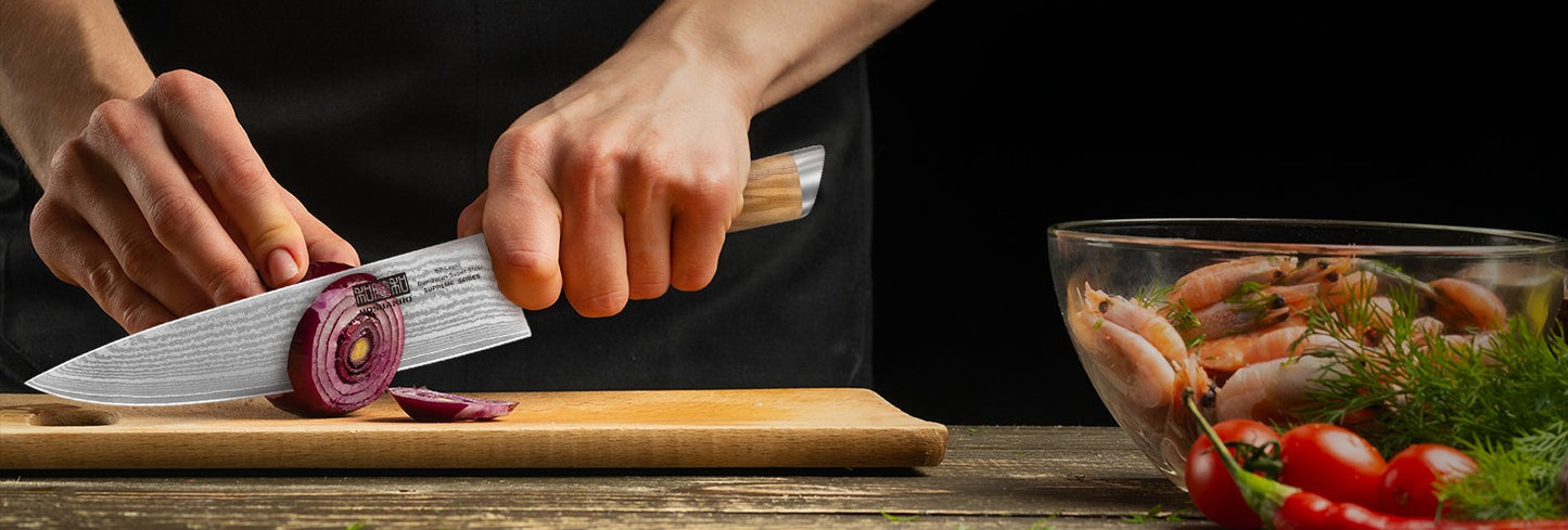 couteau japonais chef Hoshanho brun
