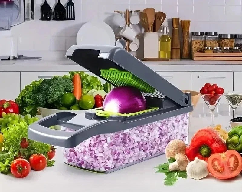 Hachoir à légumes multifonctionnel gris
