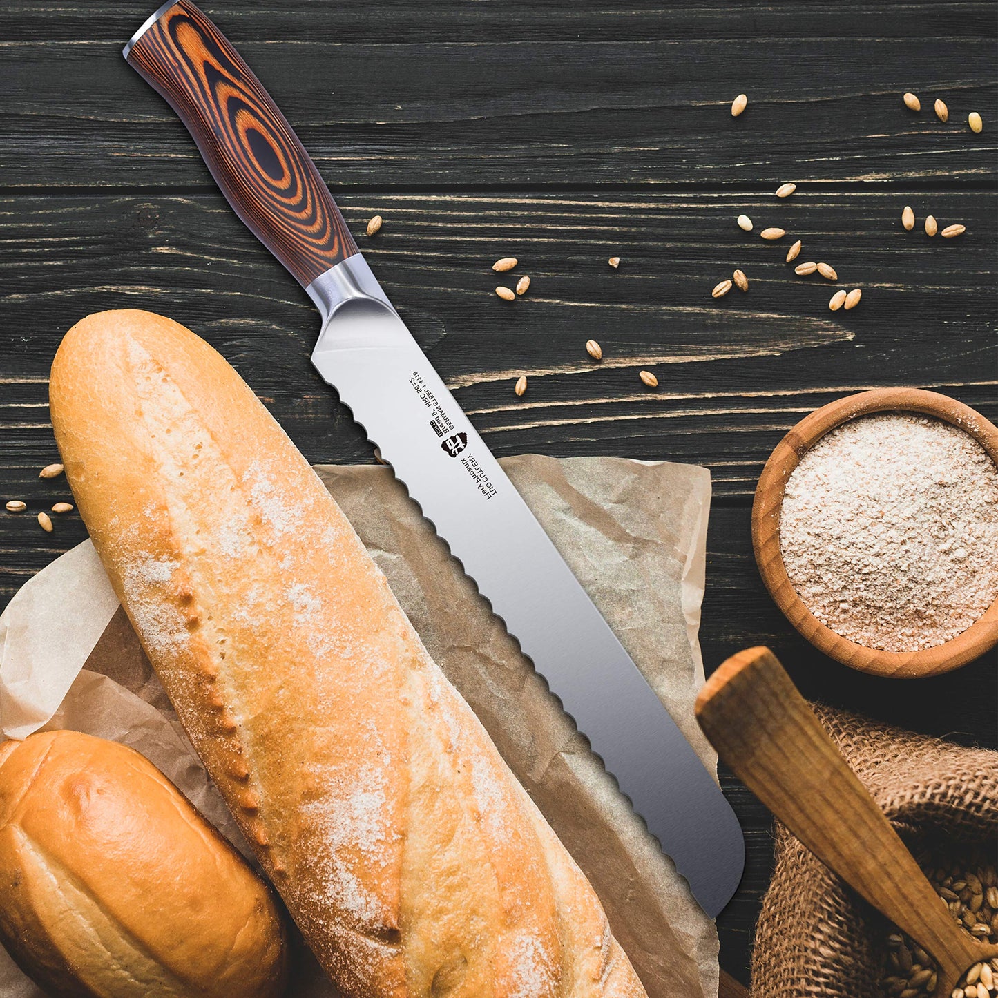 couteau de cuisine professionnel a pain Tuo