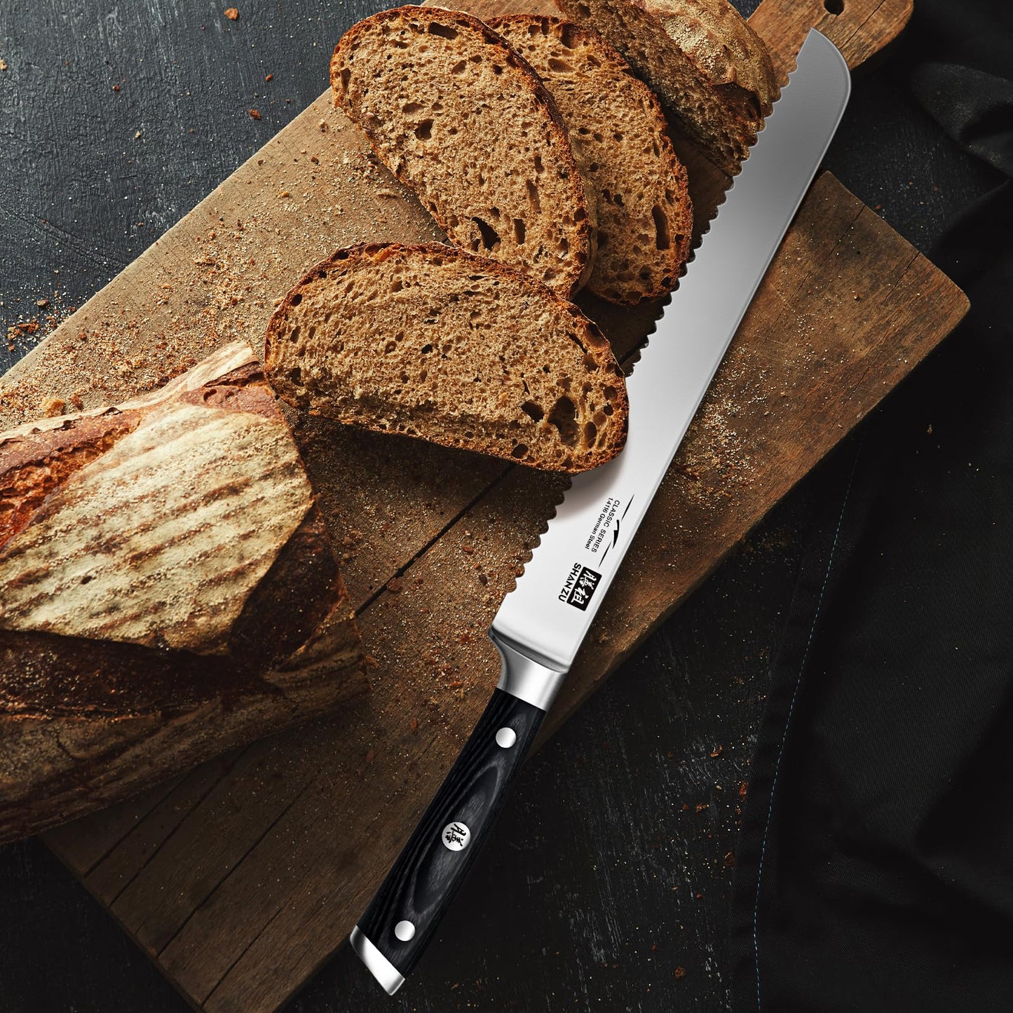 couteau de cuisine professionnel à pain Shanzu