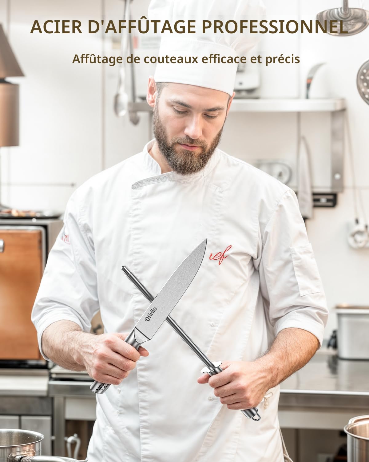 set de couteaux de cuisine Otirilo 14 pieces argent