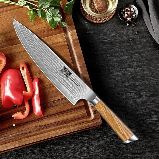couteau japonais chef Hoshanho brun