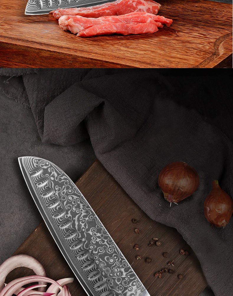 Couteau de cuisine Santoku | Damas 67 couches