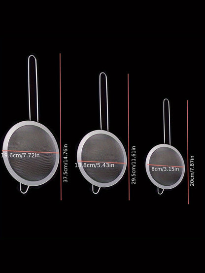 Lot de 3 Tamis en Acier Inoxydable