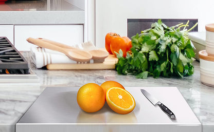 planche a découper acier inox de comptoir