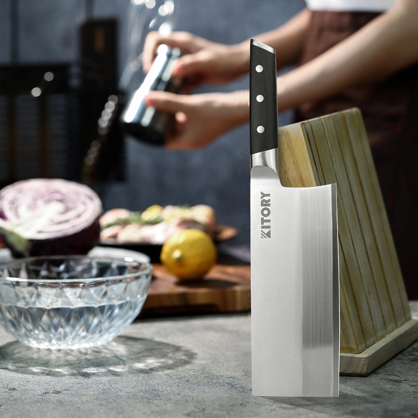 couteau de cuisine professionnel couperet Kitory