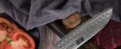 couteau japonais santoku Hoshanho brun