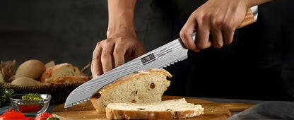 couteau cuisine japonais à pain Hoshanho brun