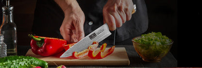 couteau japonais chef Hoshanho brun