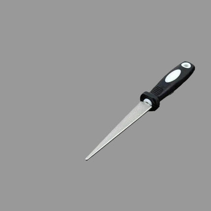 Acier à aiguiser inox tige effilée manche bicolore noir et blanc – Duocuisine