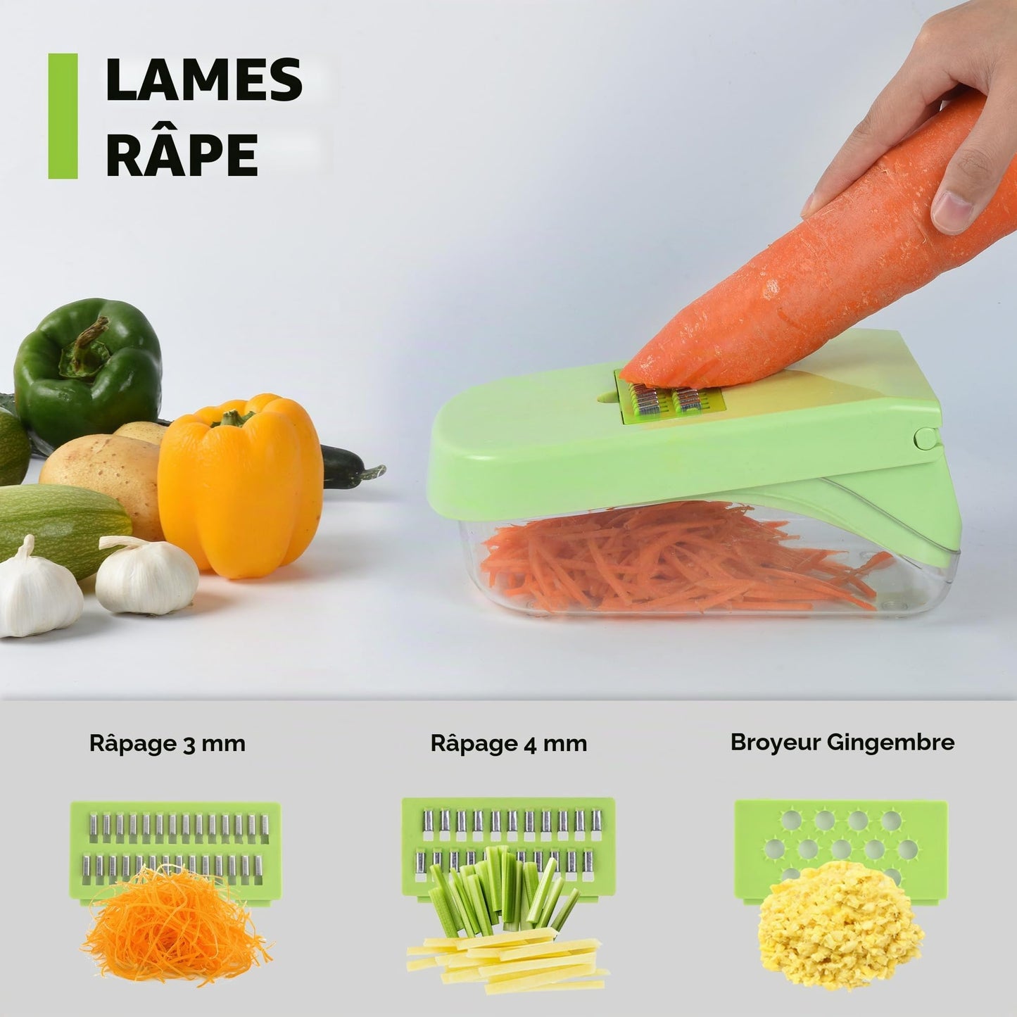Coupe-légumes 14 en 1 | Julienne, râpe, tranche - Duocuisine