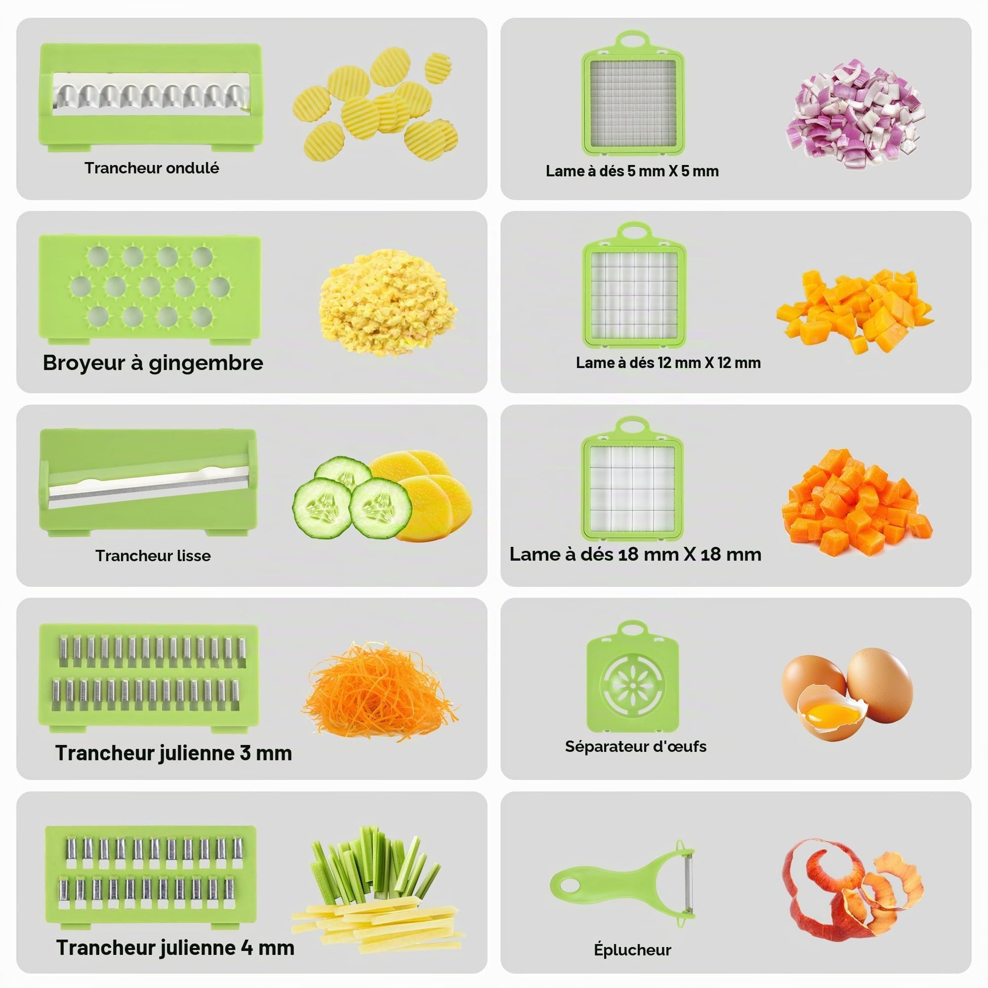 Coupe-légumes 14 en 1 | Julienne, râpe, tranche - Duocuisine