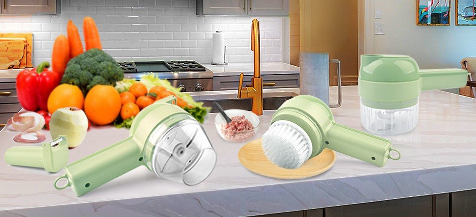 Coupe-Légumes Électrique 4-en-1 Rechargeable - Duocuisine