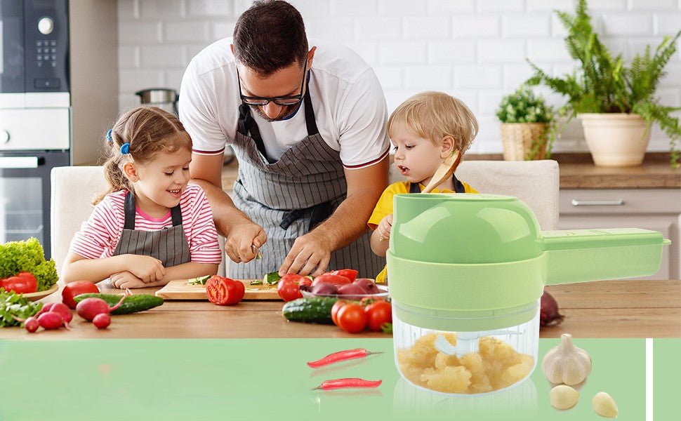 Coupe-Légumes Électrique 4-en-1 Rechargeable - Duocuisine