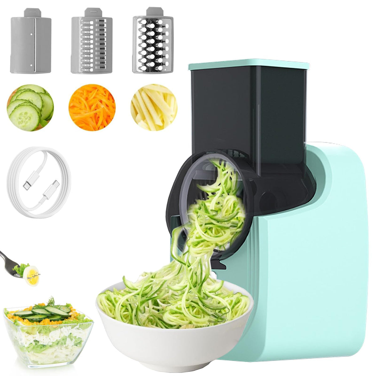 Coupe-légumes électrique multifonction | 3 lames inox | Duocuisine - Duocuisine