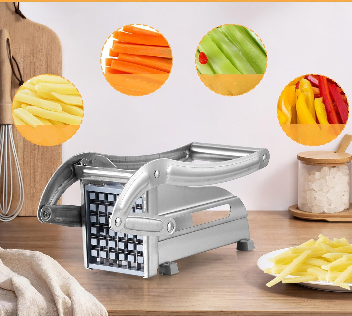 Coupe-Légumes Frites Silver | Inox Antidérapant - Duocuisine