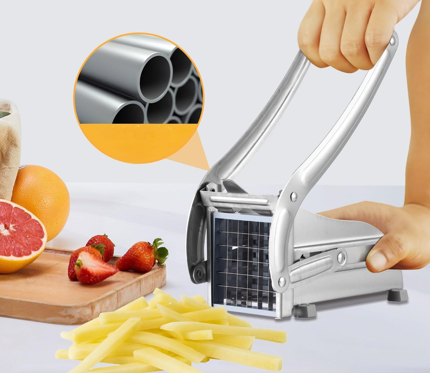 Coupe-Légumes Frites Silver | Inox Antidérapant - Duocuisine