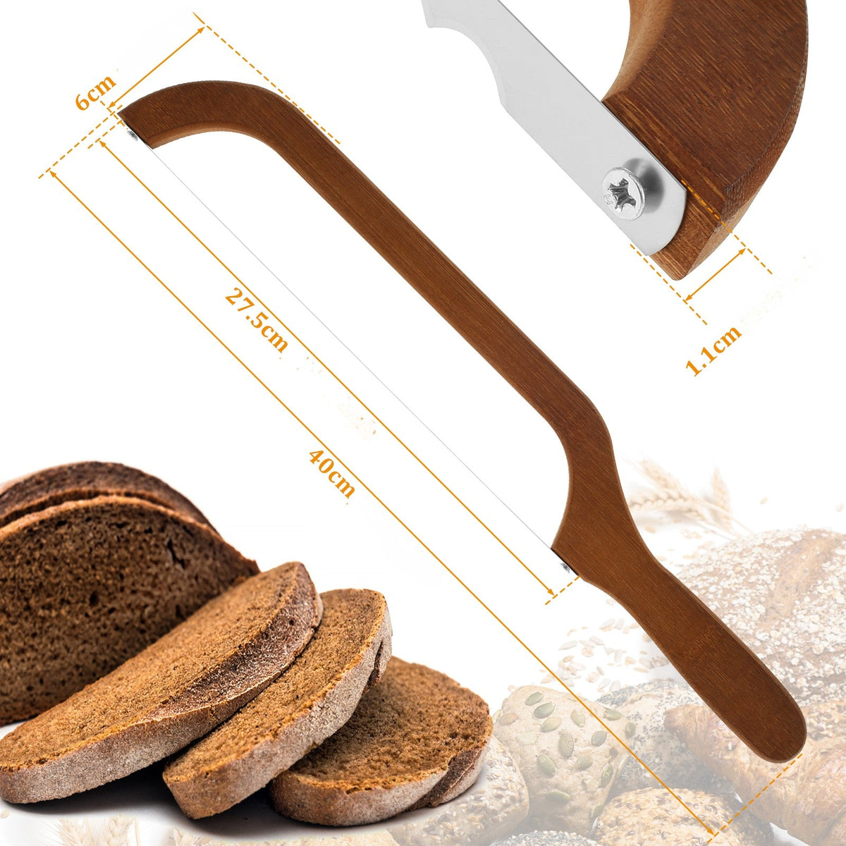 Coupe Pain Ergonomique – Lame Dentelée pour Tranches Parfaites - Duocuisine