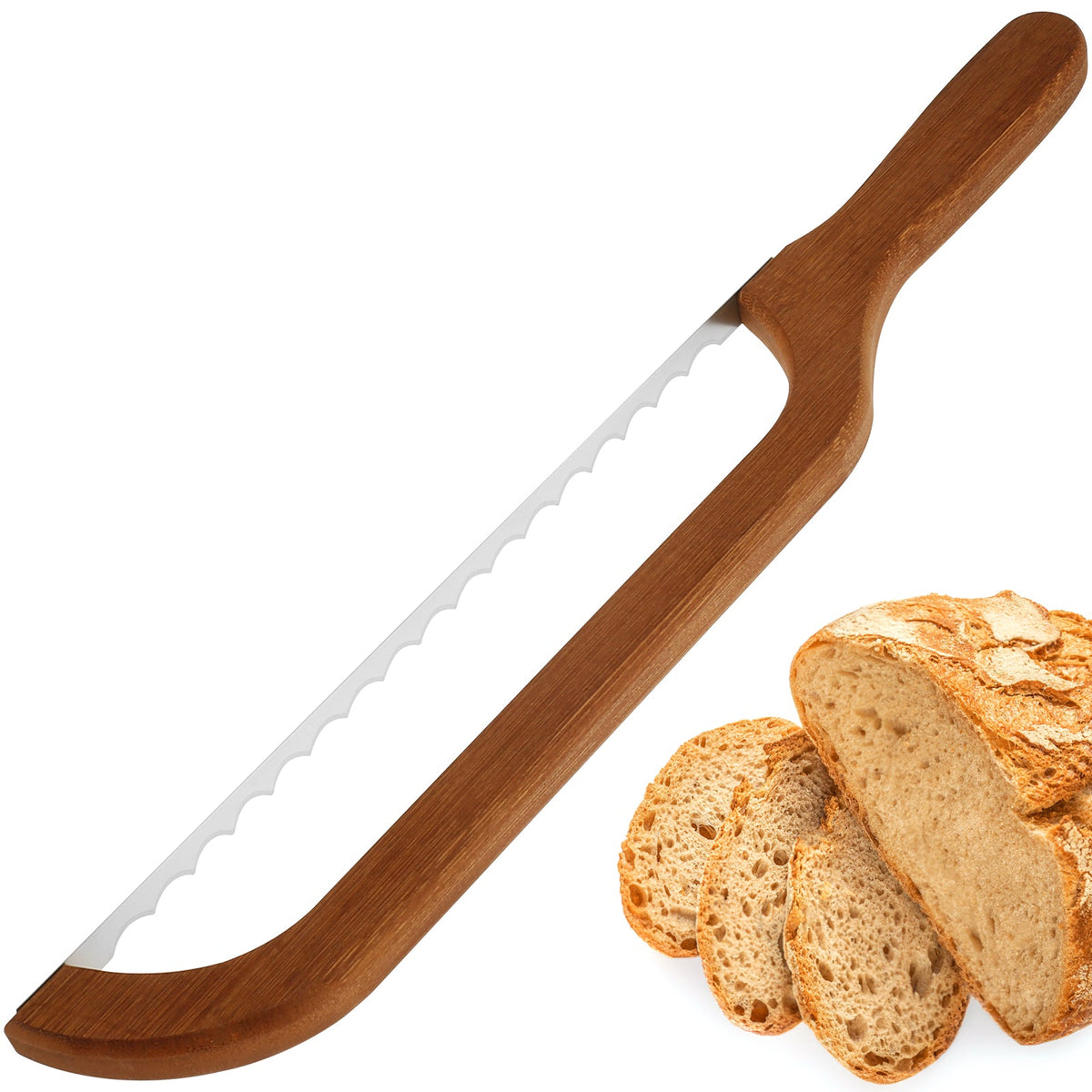 Coupe Pain Ergonomique – Lame Dentelée pour Tranches Parfaites - Duocuisine