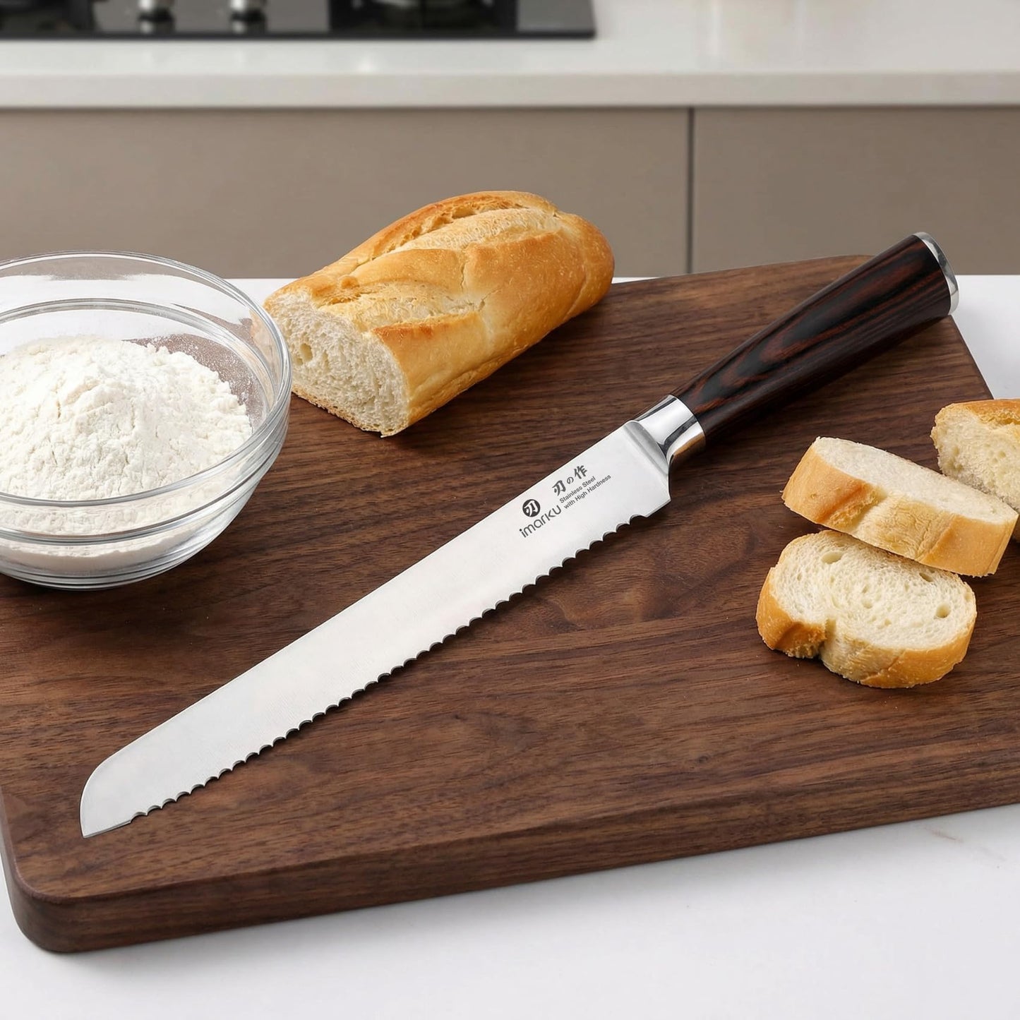 Couteau à pain japonais Imarku | 25 cm lame dentelée - Duocuisine