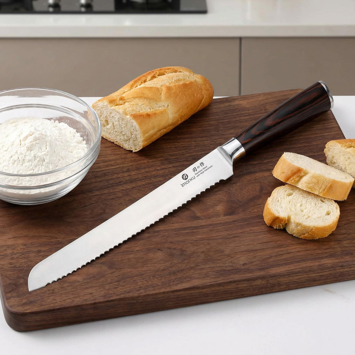 Couteau à pain japonais Imarku | 25 cm lame dentelée - Duocuisine