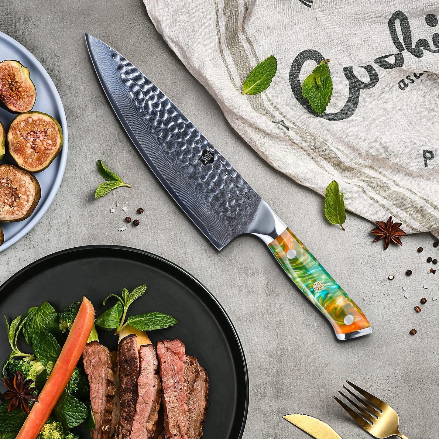 Couteau de Cuisine Chef Wildmok | Manche Ergonomique - Duocuisine