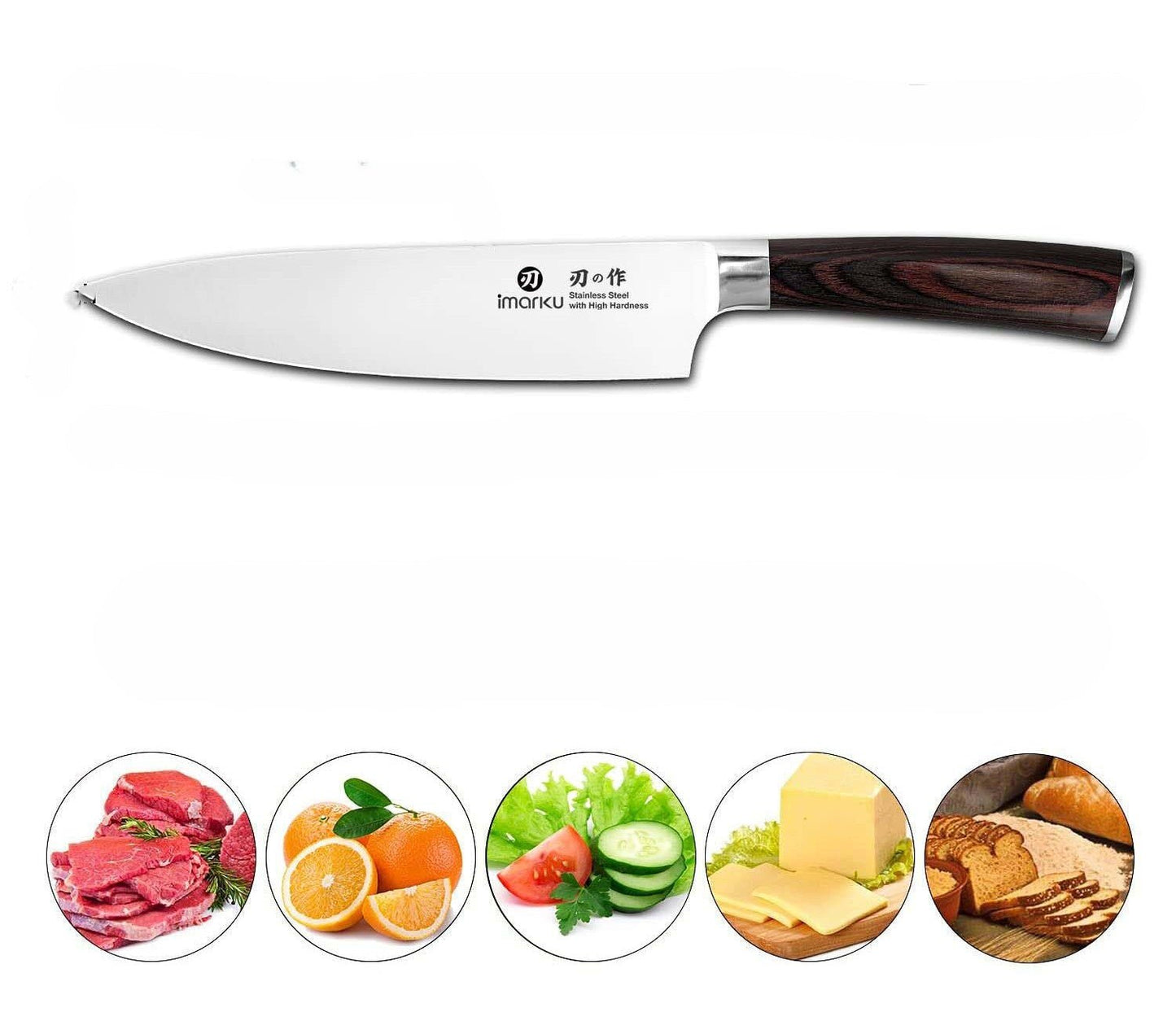 Couteau chef Imarku – présentation sur fond neutre, design épuré