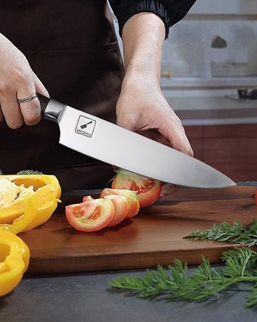 Couteau japonais chef Imarku – détail de la lame en acier haute carbone