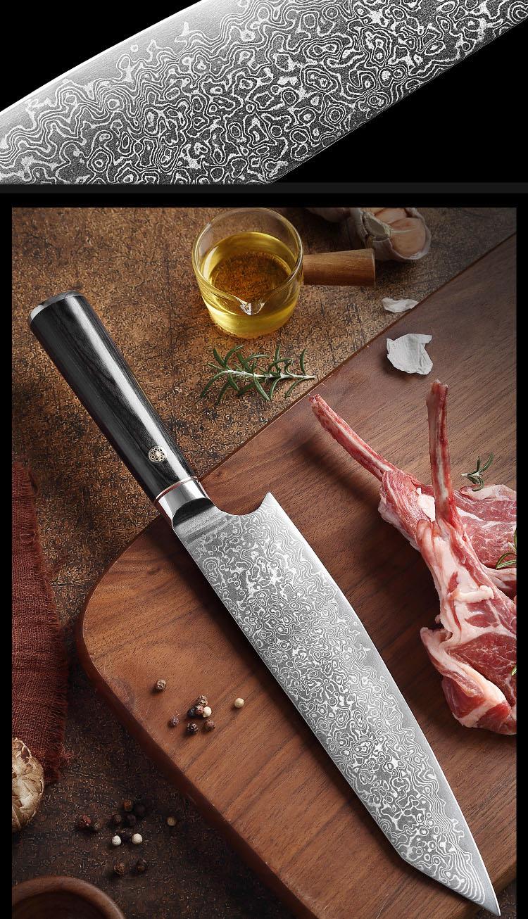 couteau japonais damas chef Kiritsuke - Duocuisine