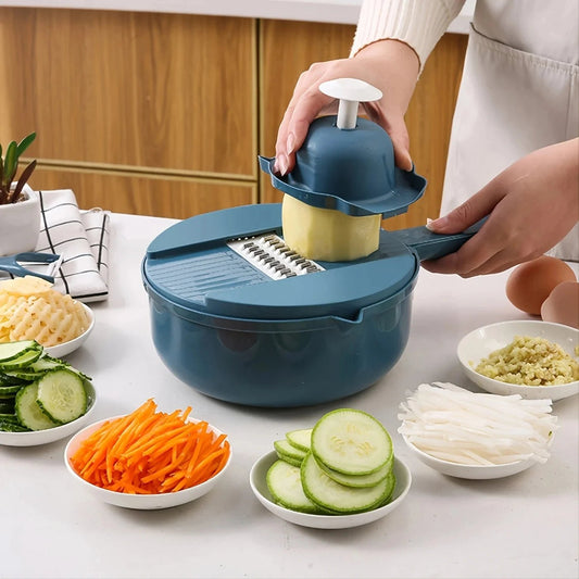CutShredGrater™ râpe à légumes manuelle montrant la facon de faire