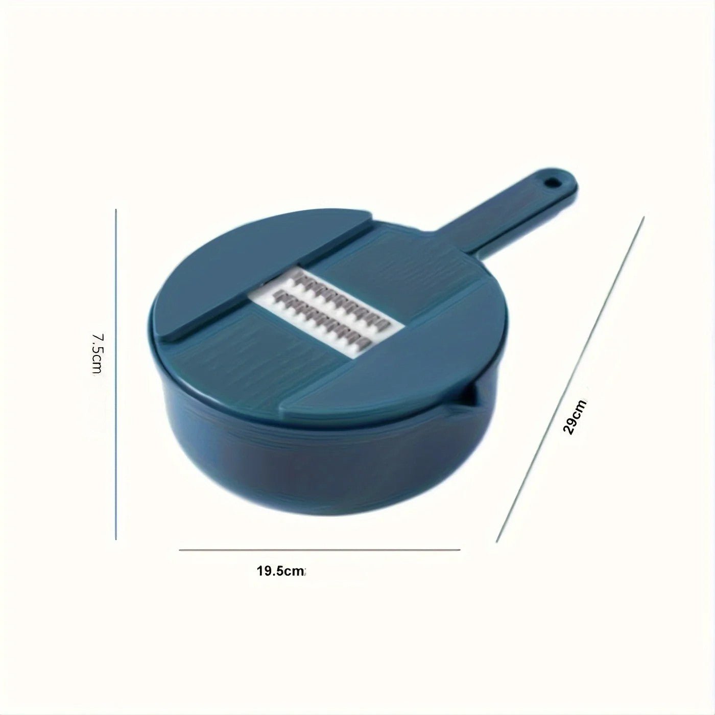 CutShredGrater™ râpe à légumes manuelle - Bleu avec les dimentions