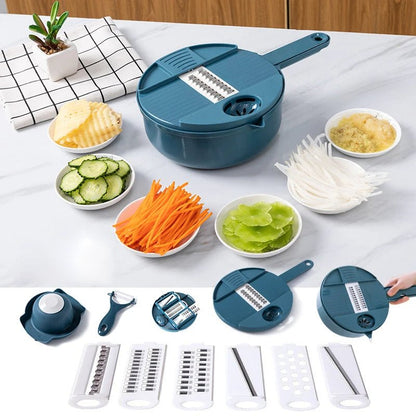 CutShredGrater™ râpe à légumes manuelle avec toutes les pieces