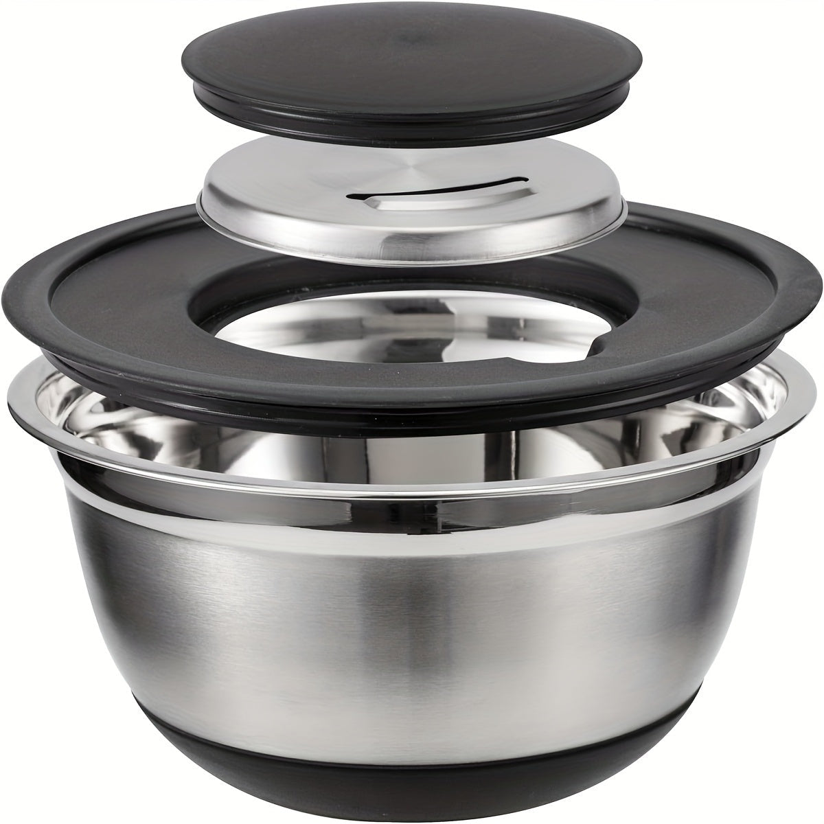 Ensemble de 5 bols en inox avec couvercle et 3 râpes - Duocuisine