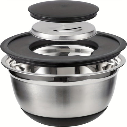 Ensemble de 5 bols en inox avec couvercle et 3 râpes - Duocuisine