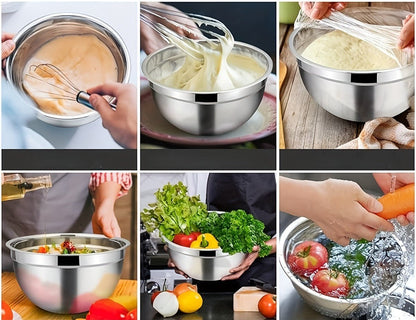 Ensemble de 5 bols en inox avec couvercle et 3 râpes - Duocuisine