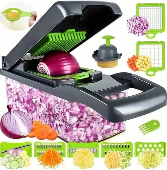 hachoir à légumes multifonctionnel gris