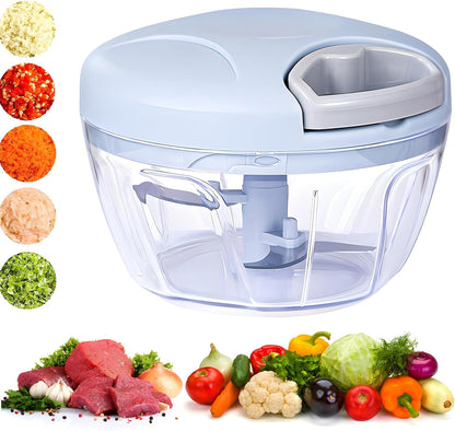 Hachoir à main vert 500 ml avec des légumes