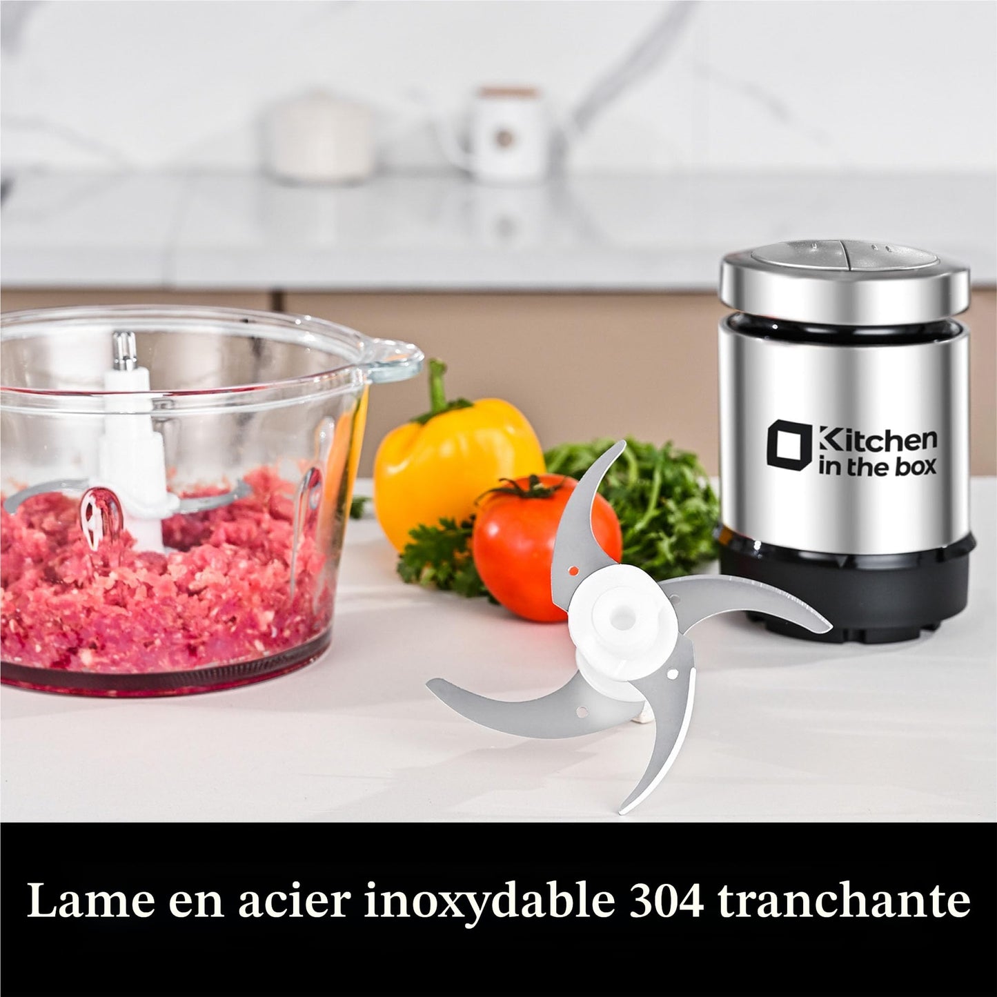 Hachoir électrique The Box 400W — lames à deux niveaux