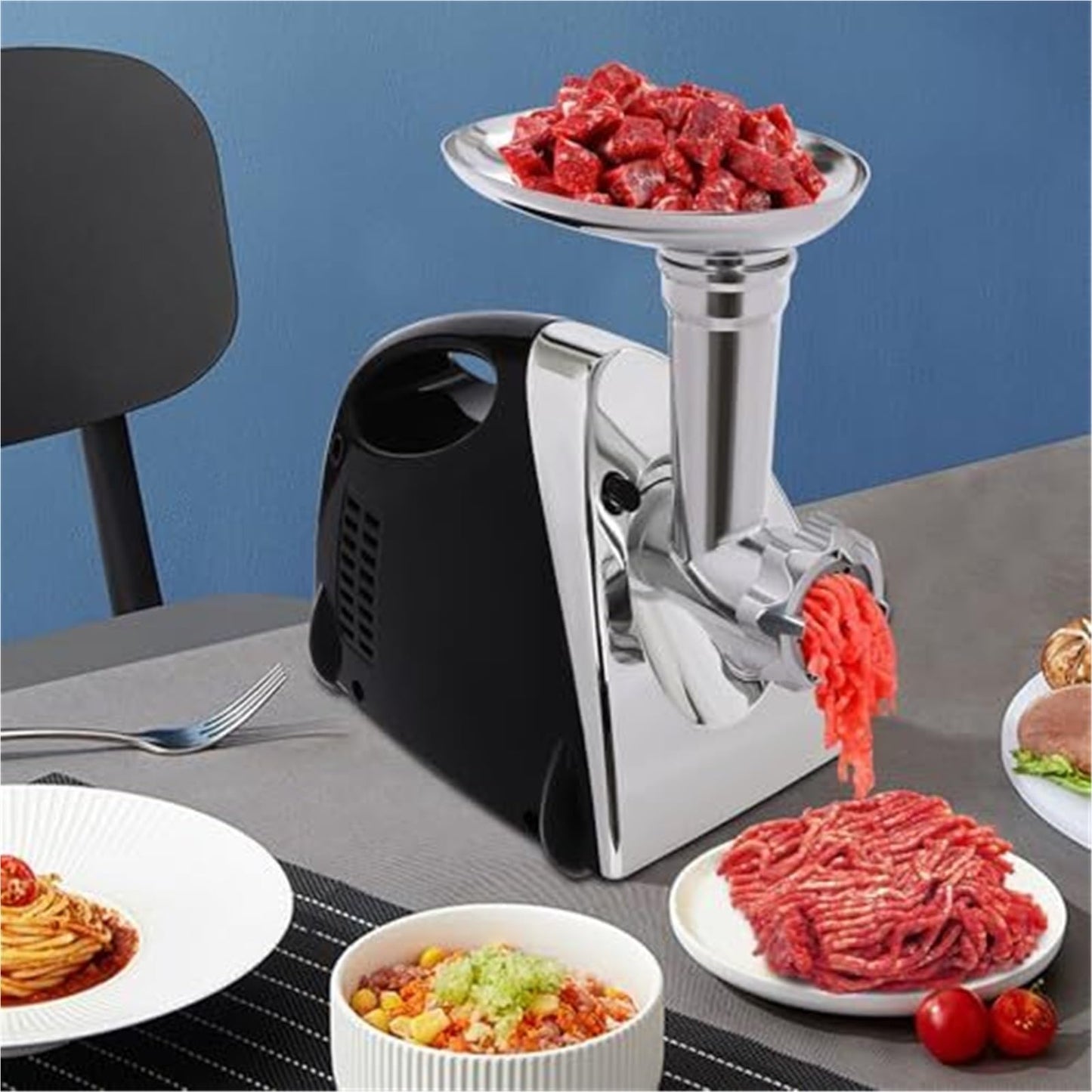 Saucisses maison préparées avec le hachoir électrique VNIMTI