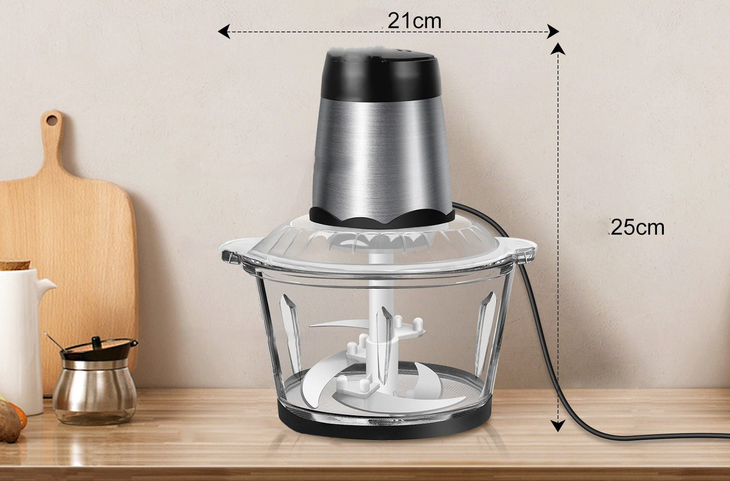 Hachoir électrique compact – rangement facile