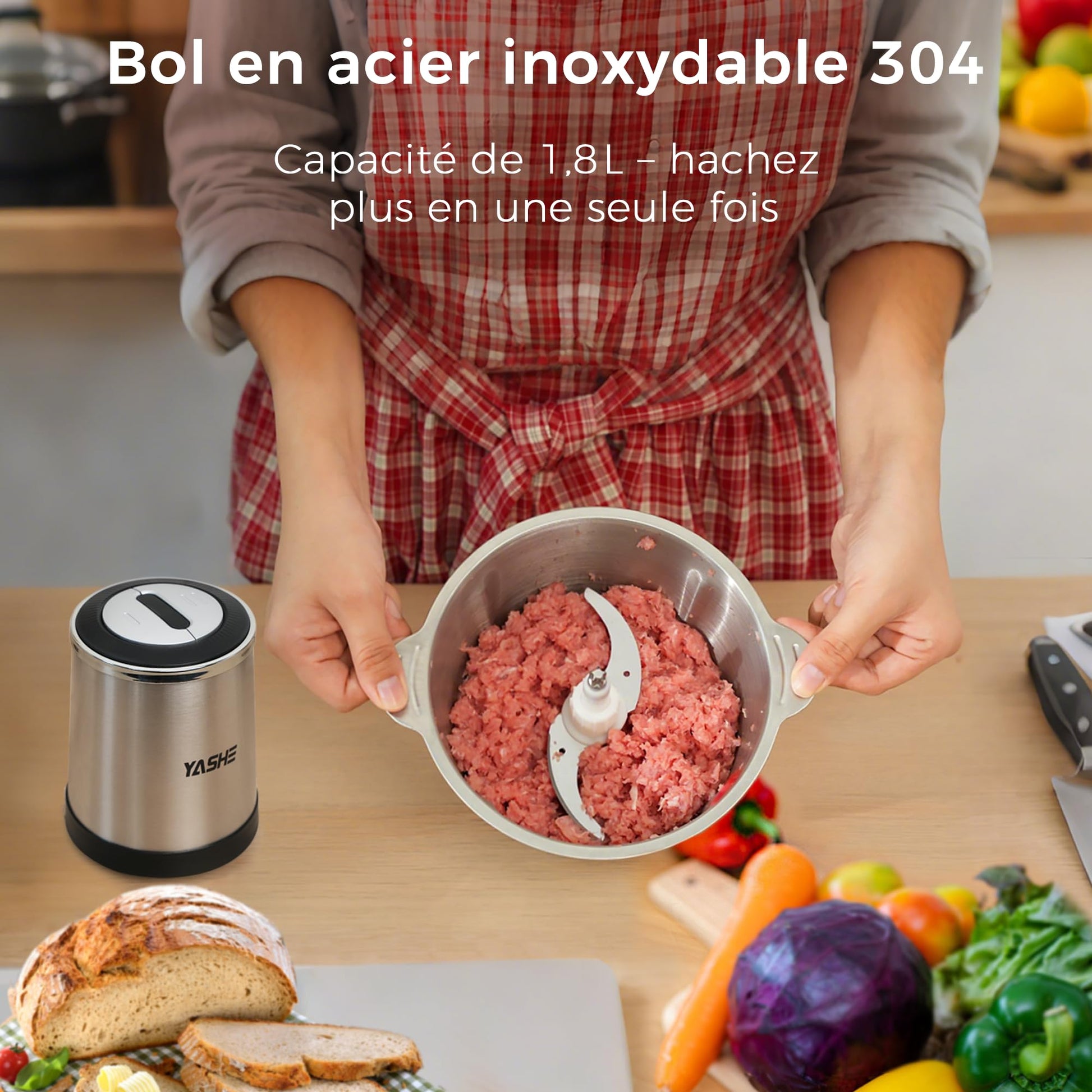 Hachoir électrique | Double Bol 500W - Duocuisine