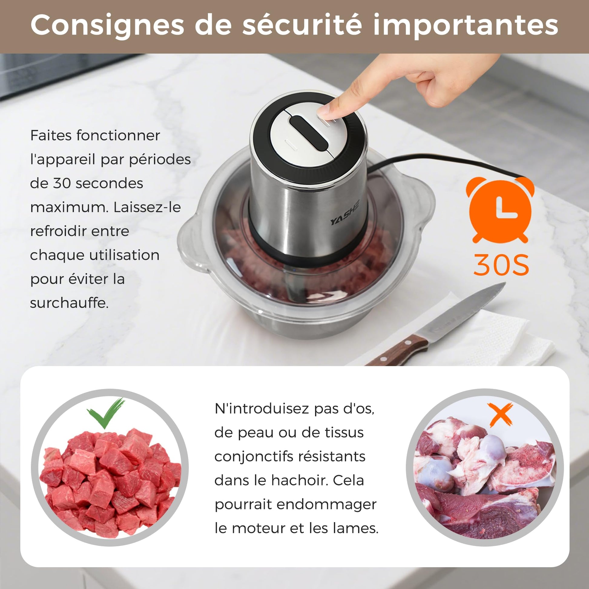 Hachoir électrique | Double Bol 500W - Duocuisine