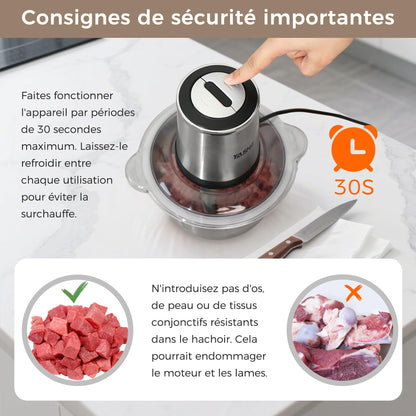 Hachoir électrique | Double Bol 500W - Duocuisine