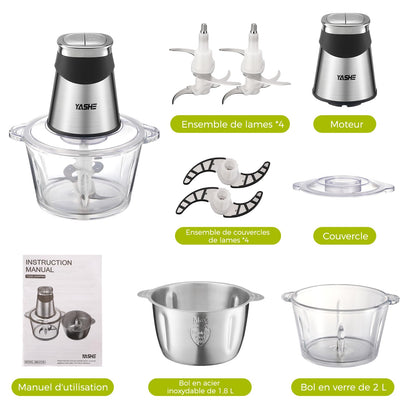 Hachoir électrique | Double Bol 500W - Duocuisine