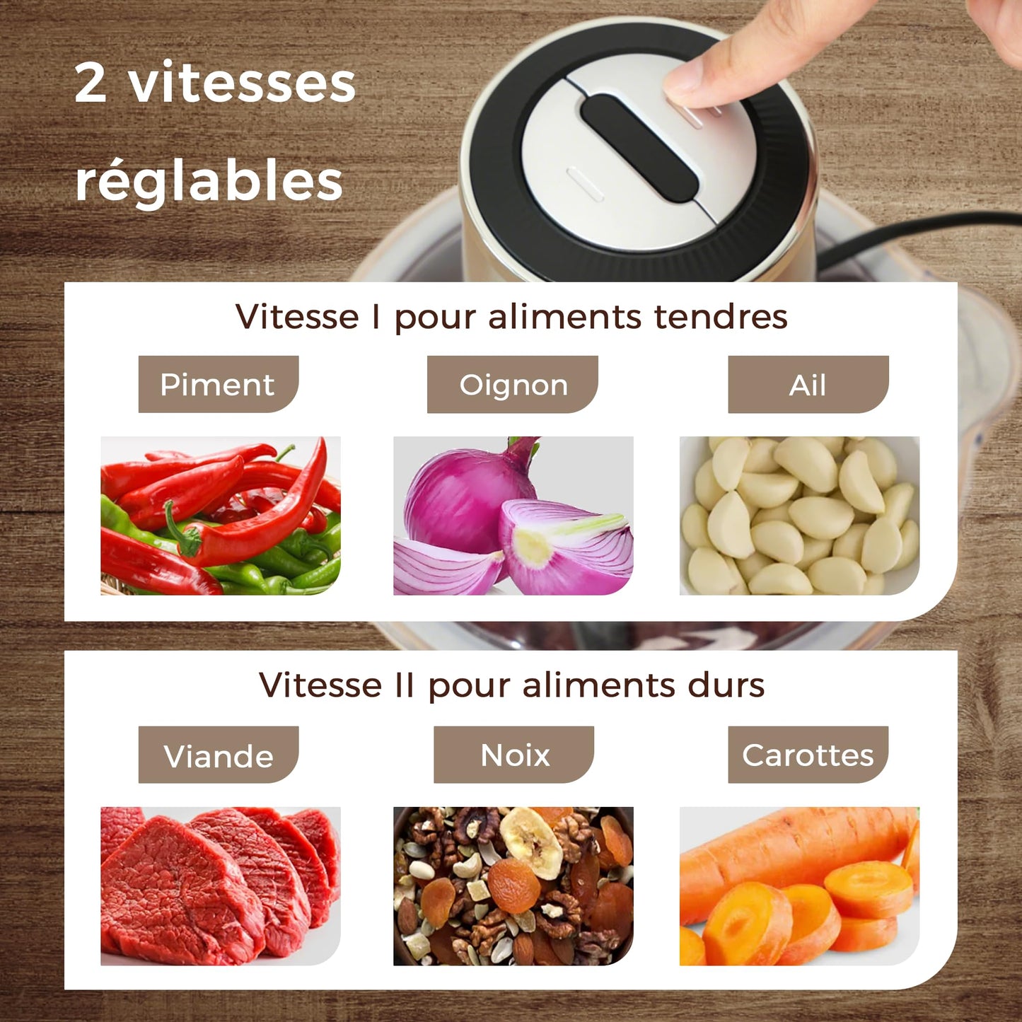 Hachoir électrique | Double Bol 500W - Duocuisine