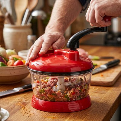 Hachoir Manuel Rouge | Légumes en Secondes – Duocuisine - Duocuisine