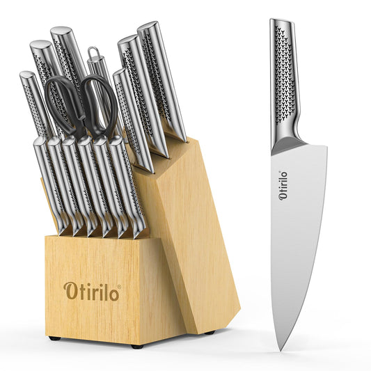 set de couteaux de cuisine Otirilo 14 pieces argent