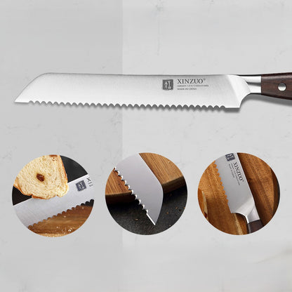 couteau de cuisine professionnel à pain Xinzuo
